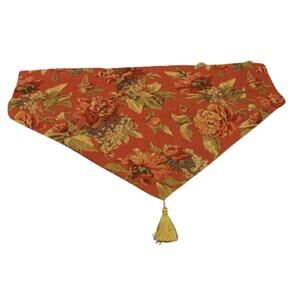 Croscill Home Serena Ascot Valance Floral Print Tasseled Luxe Boho 40 x 25" New